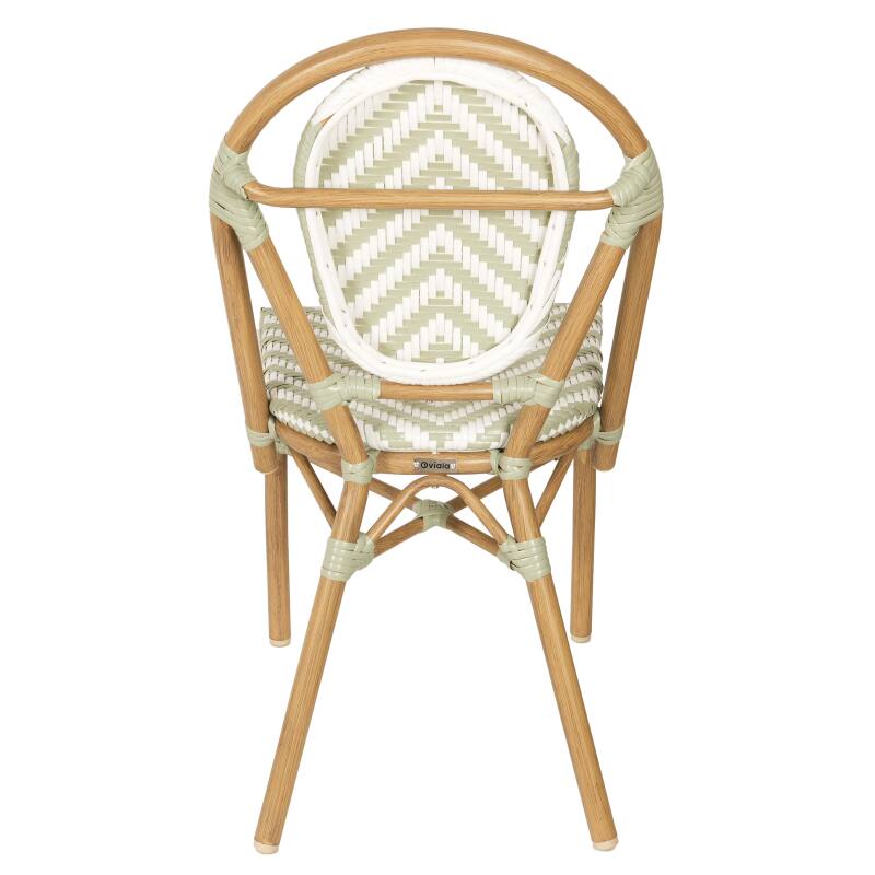 Sedia da giardino in stile bistrot parigino in alluminio e rattan sintetico (4/6)