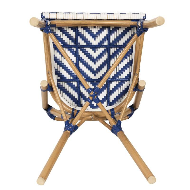 Sedia da giardino in stile bistrot parigino in alluminio e rattan sintetico