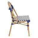 Sedia da giardino in stile bistrot parigino in alluminio e rattan sintetico