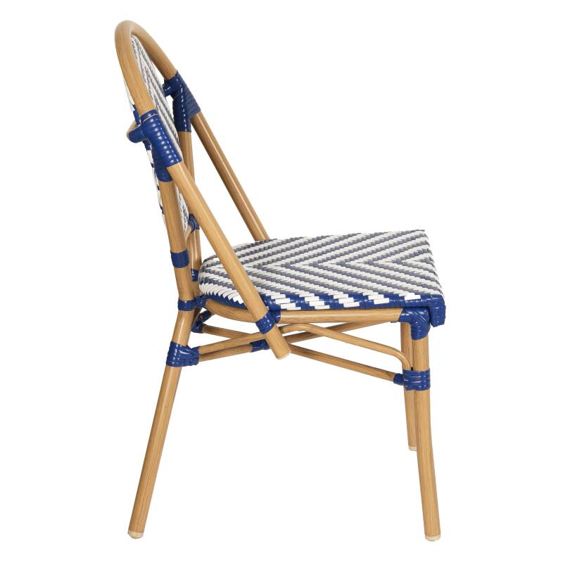 Sedia da giardino in stile bistrot parigino in alluminio e rattan sintetico