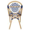 Sedia da giardino in stile bistrot parigino in alluminio e rattan sintetico