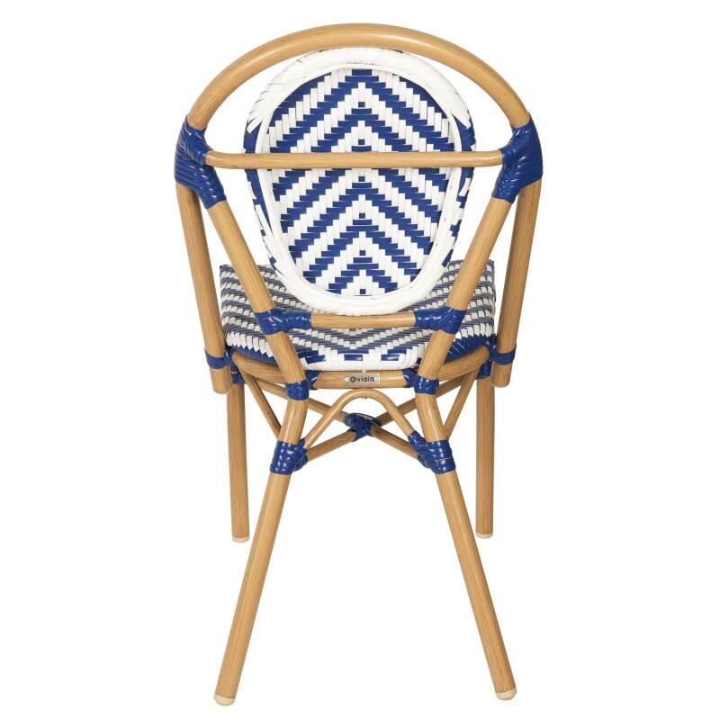 Sedia da giardino in stile bistrot parigino in alluminio e rattan sintetico