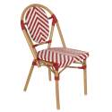 Sedia da giardino in stile bistrot parigino in alluminio e rattan sintetico