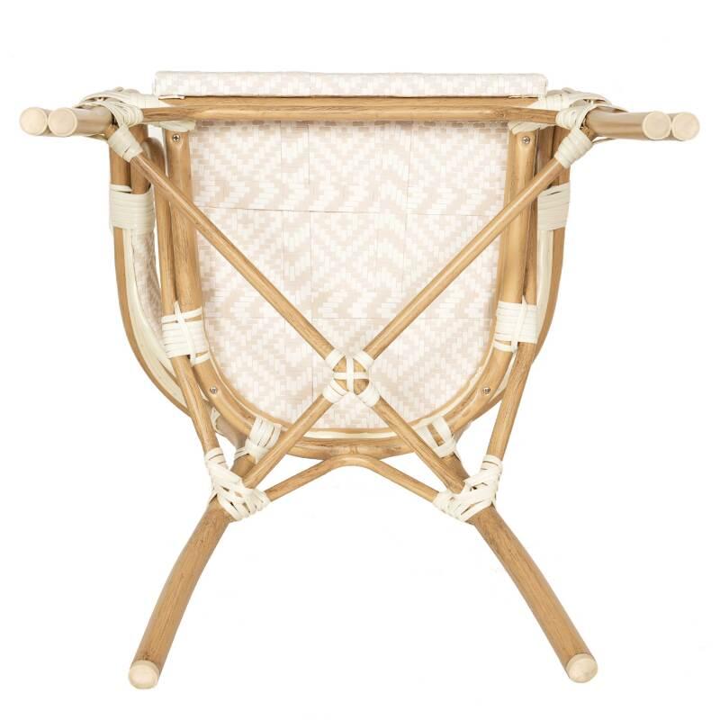 Sedia da giardino in stile bistrot parigino in alluminio e rattan sintetico