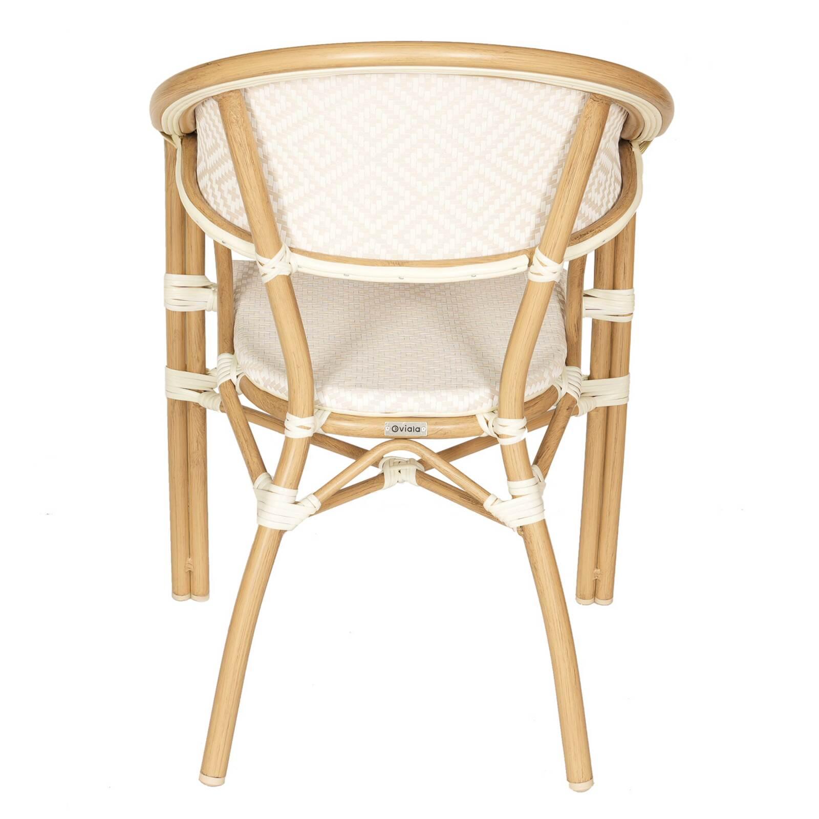 Sedia da giardino in stile bistrot parigino in alluminio e rattan sintetico