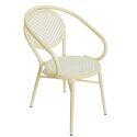 Sedia da giardino in stile bistrot parigino in alluminio e rattan sintetico