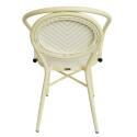 Sedia da giardino in stile bistrot parigino in alluminio e rattan sintetico