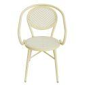 Sedia da giardino in stile bistrot parigino in alluminio e rattan sintetico