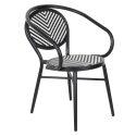 Sedia da giardino in stile bistrot parigino in alluminio e rattan sintetico