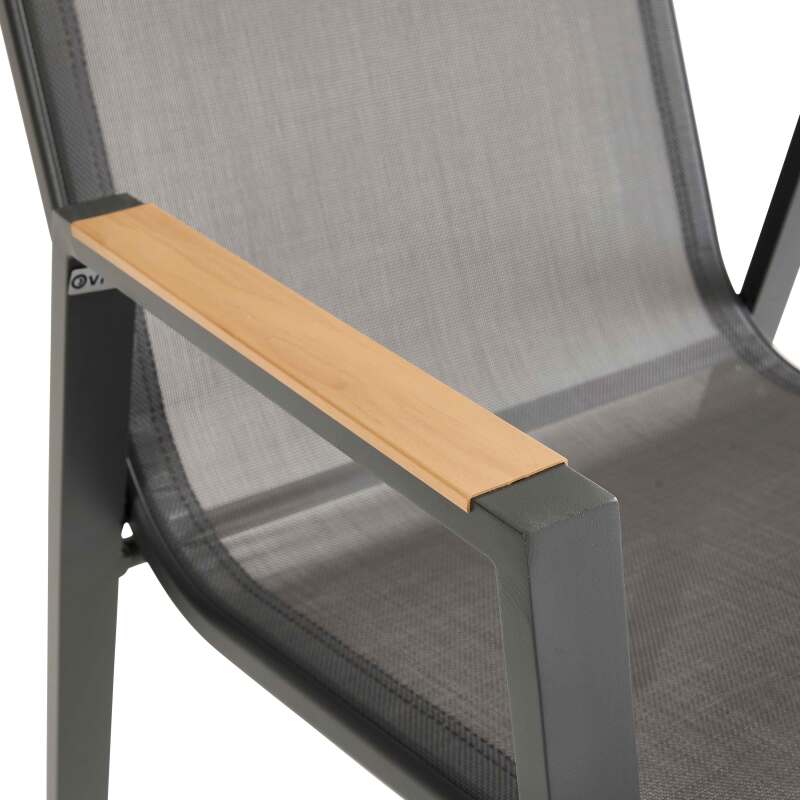 Sedia da giardino in alluminio e tessiline - Set di 2