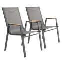Sedia da giardino in alluminio e tessiline - Set di 2