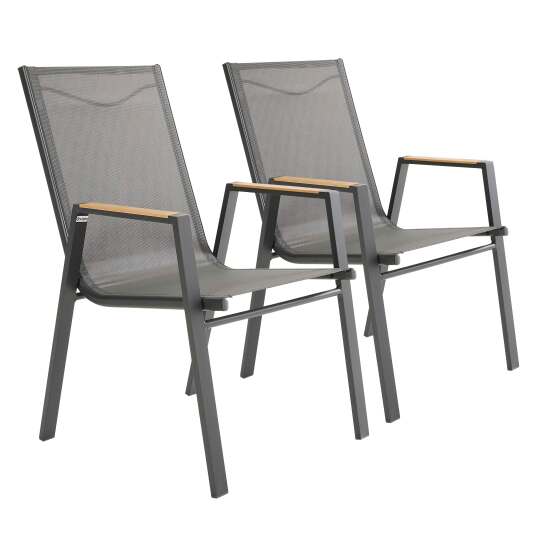 Sedia da giardino in alluminio e tessiline - Set di 2