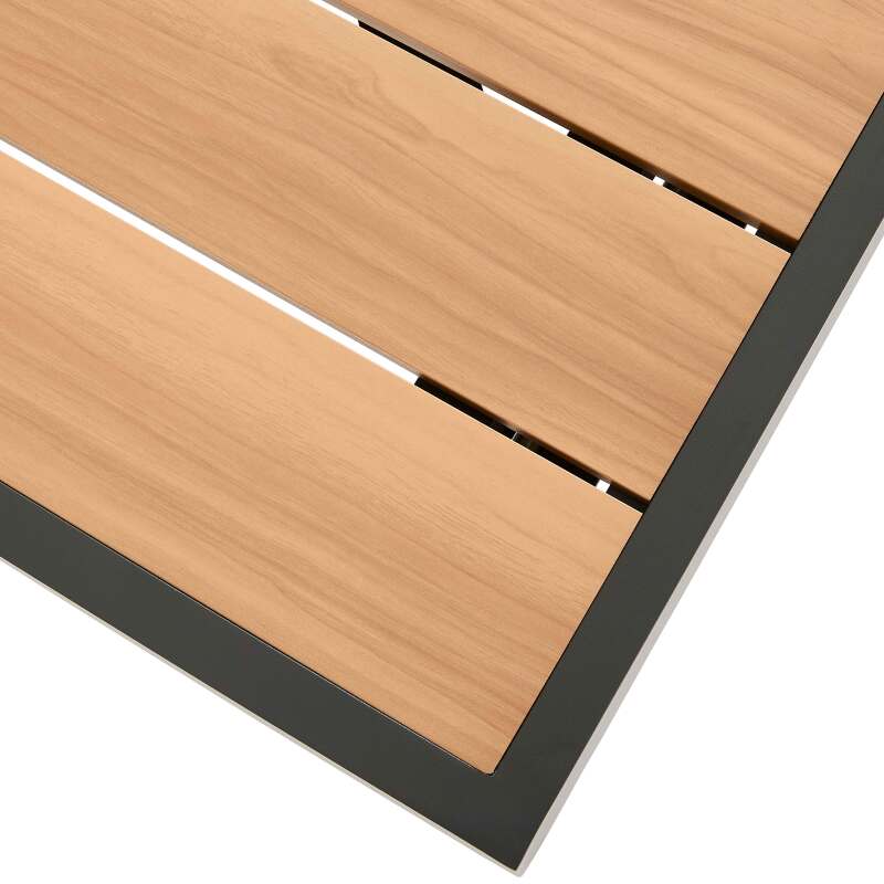 Tavolo da giardino rettangolare allungabile (187/250 x 90 x 77 cm) in alluminio ed effetto legno