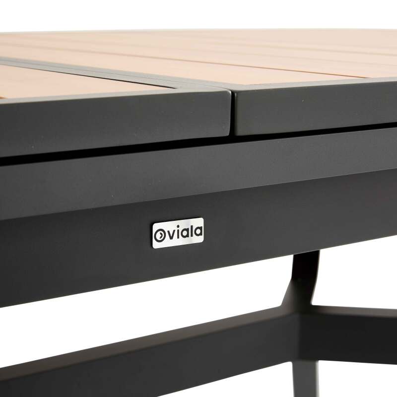 Tavolo da giardino rettangolare allungabile 187/250 cm in alluminio e 10 sedie con braccioli