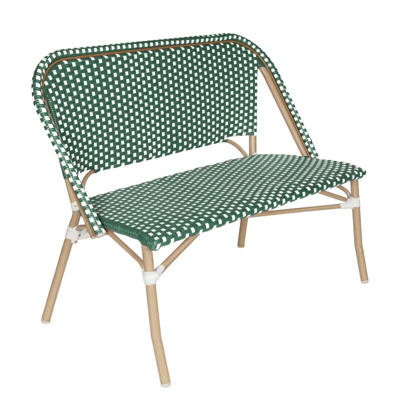 Panca da giardino in alluminio e rattan sintetico 