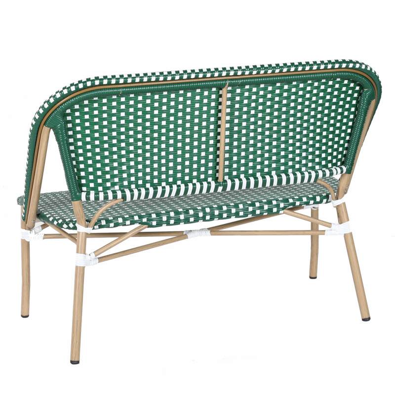 Panca da giardino in alluminio e rattan sintetico