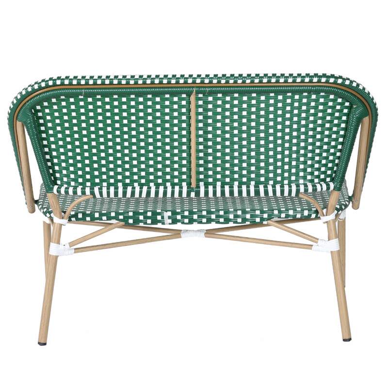 Panca da giardino in alluminio e rattan sintetico