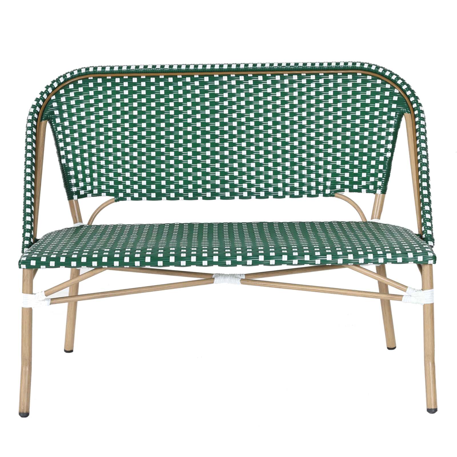 Panca da giardino in alluminio e rattan sintetico 