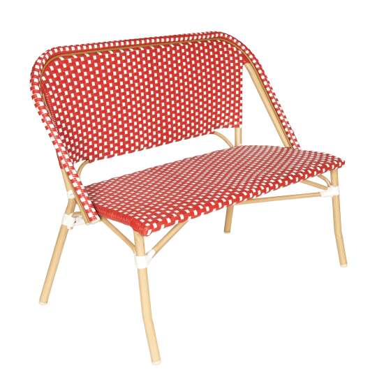 Panca da giardino in alluminio e rattan sintetico