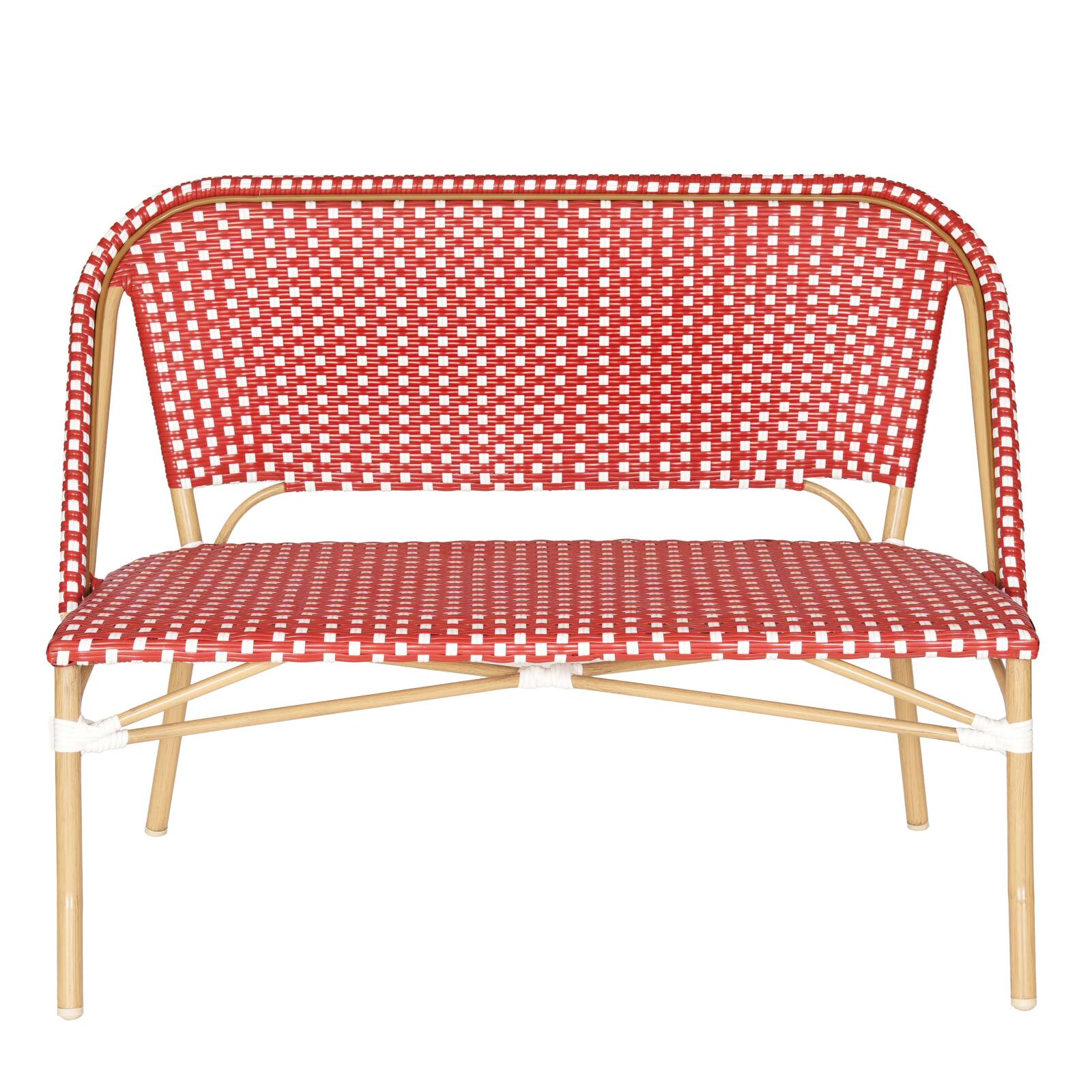 Panca da giardino in alluminio e rattan sintetico 