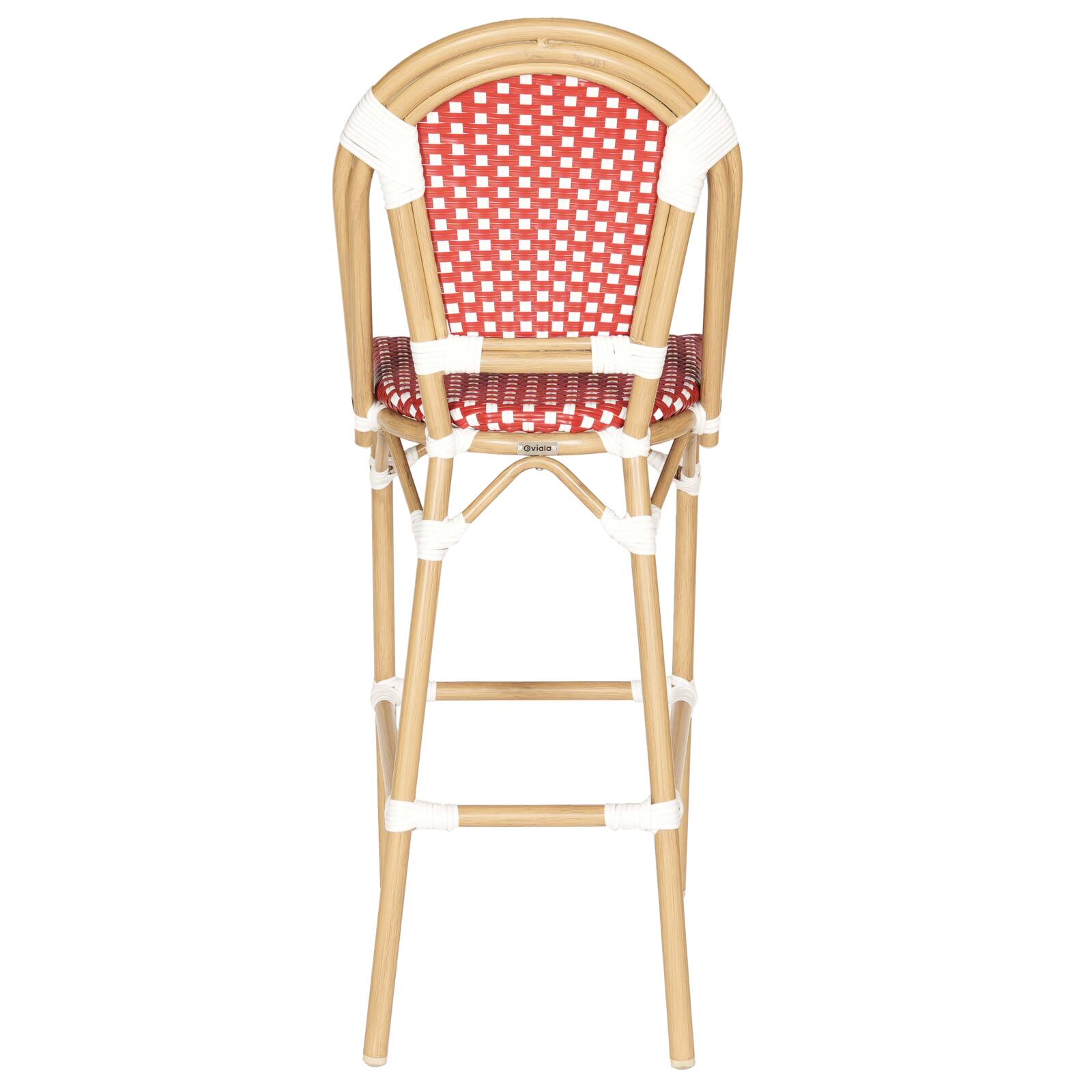 Sedia alta da giardino in alluminio e rattan sintetico  Sedia alta da giardino in alluminio e rattan sintetico