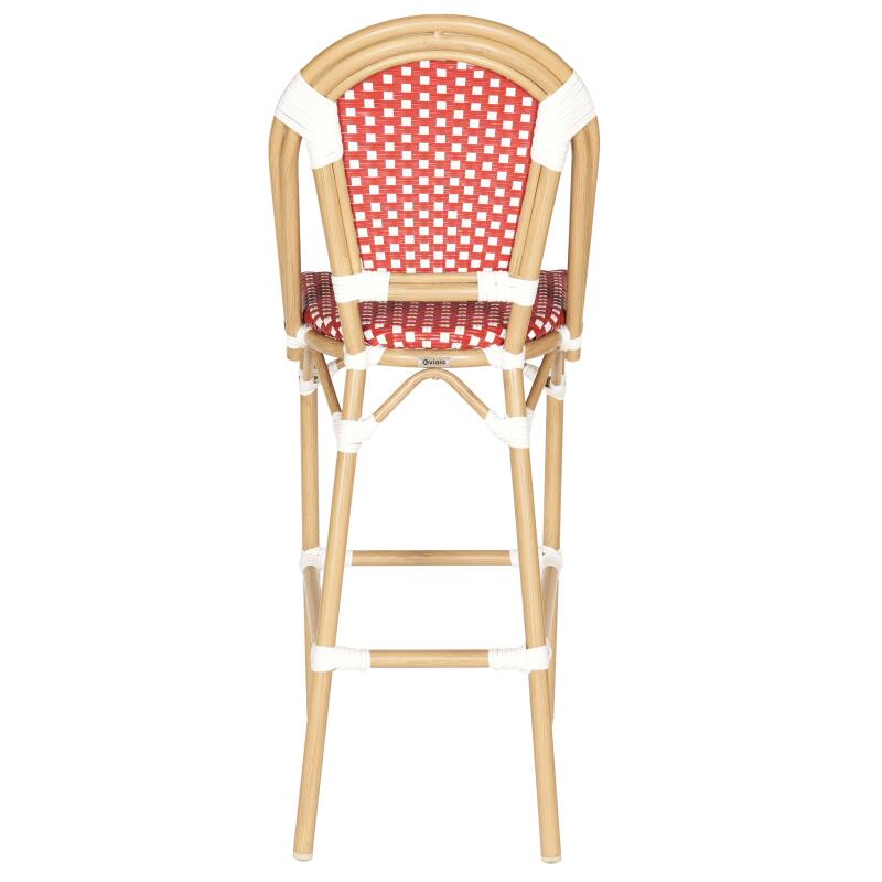 Sedia alta da giardino in alluminio e rattan sintetico