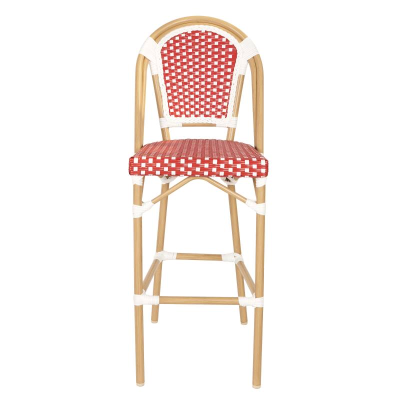 Sedia alta da giardino in alluminio e rattan sintetico 