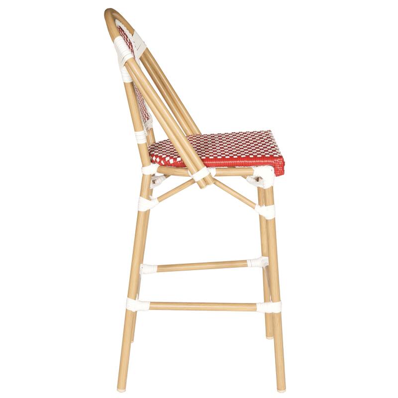 Sedia alta da giardino in alluminio e rattan sintetico 