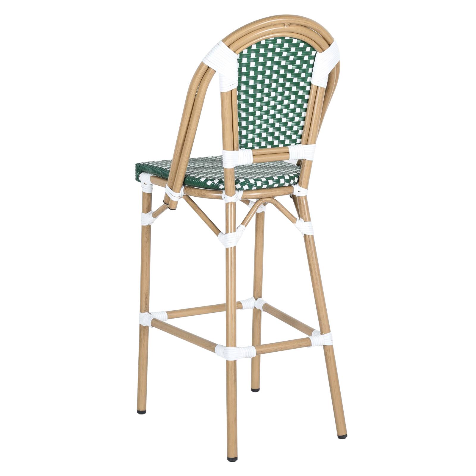 Sedia alta da giardino in alluminio e rattan sintetico  Sedia alta da giardino in alluminio e rattan sintetico