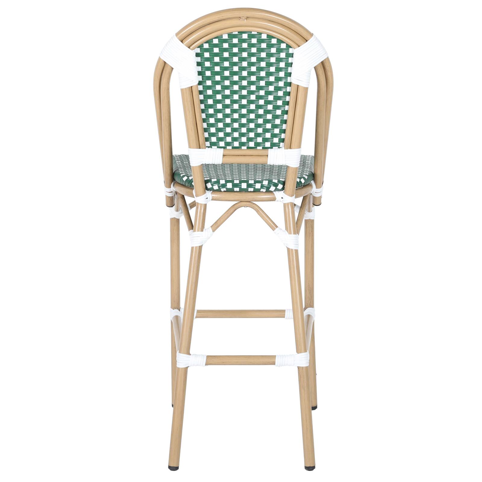 Sedia alta da giardino in alluminio e rattan sintetico  Sedia alta da giardino in alluminio e rattan sintetico