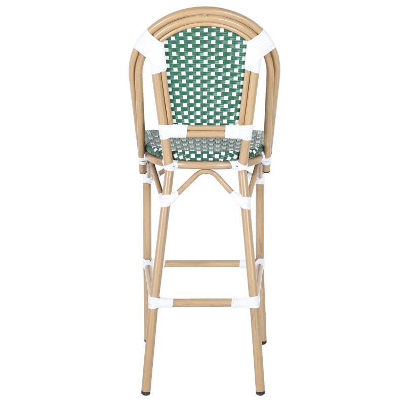 Sedia alta da giardino in alluminio e rattan sintetico