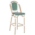 Sedia alta da giardino in alluminio e rattan sintetico 