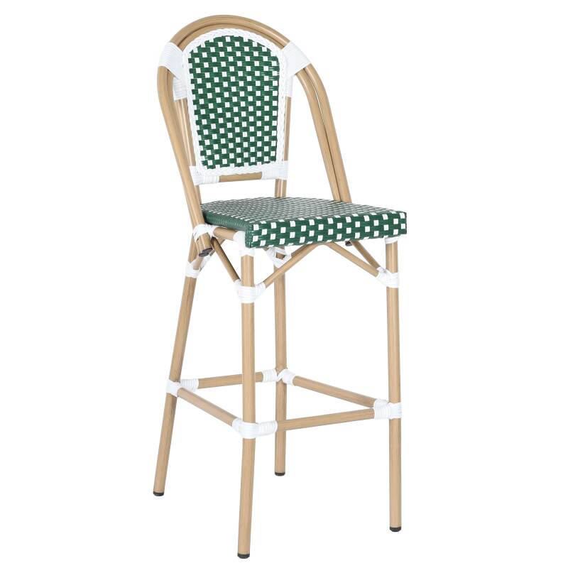 Sedia alta da giardino in alluminio e rattan sintetico 
