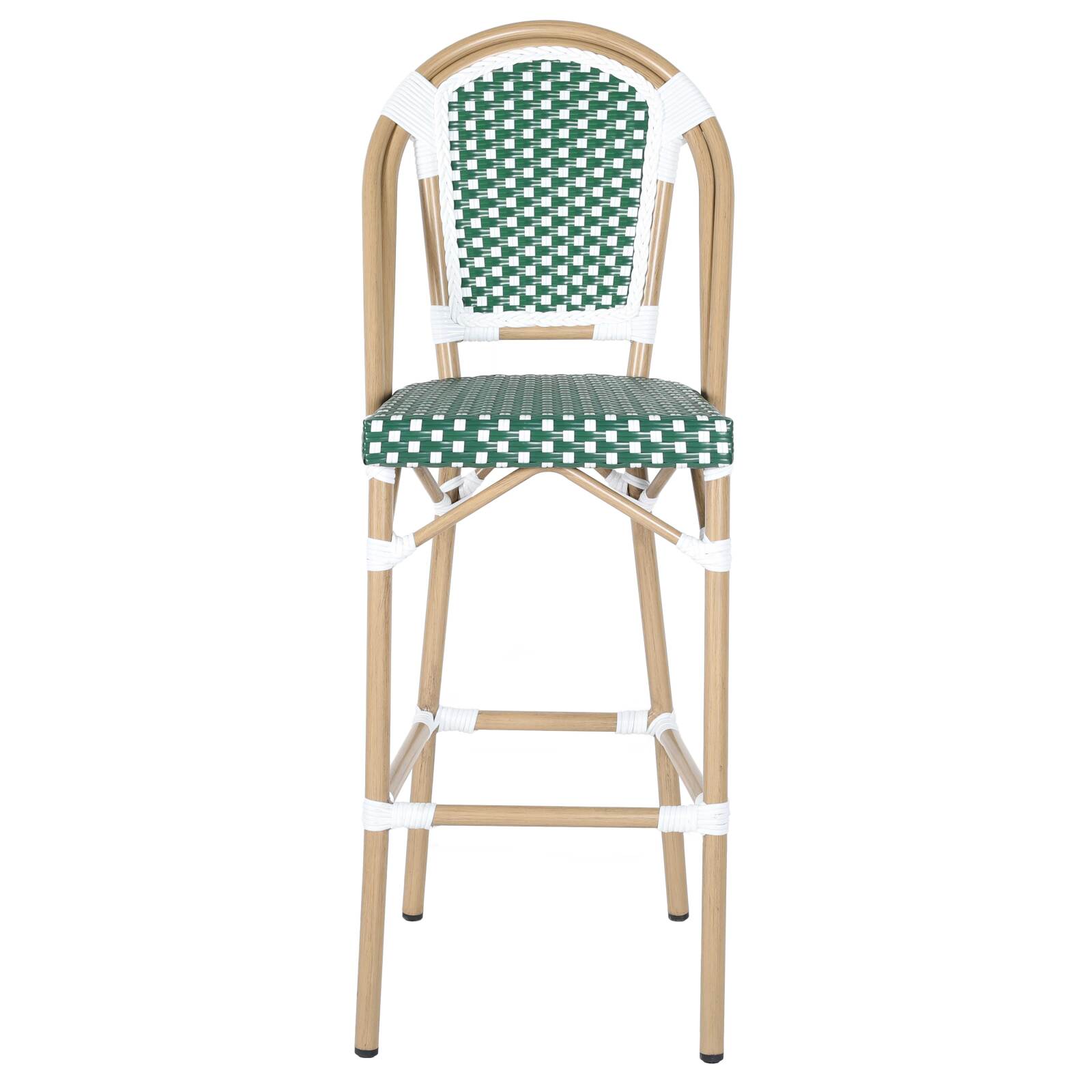 Sedia alta da giardino in alluminio e rattan sintetico 