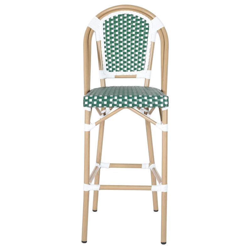 Sedia alta da giardino in alluminio e rattan sintetico 