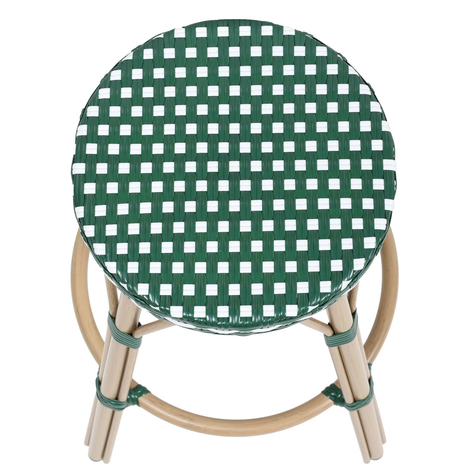 Sgabello da bar  in alluminio e rattan sintetico