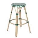 Sgabello da bar  in alluminio e rattan sintetico