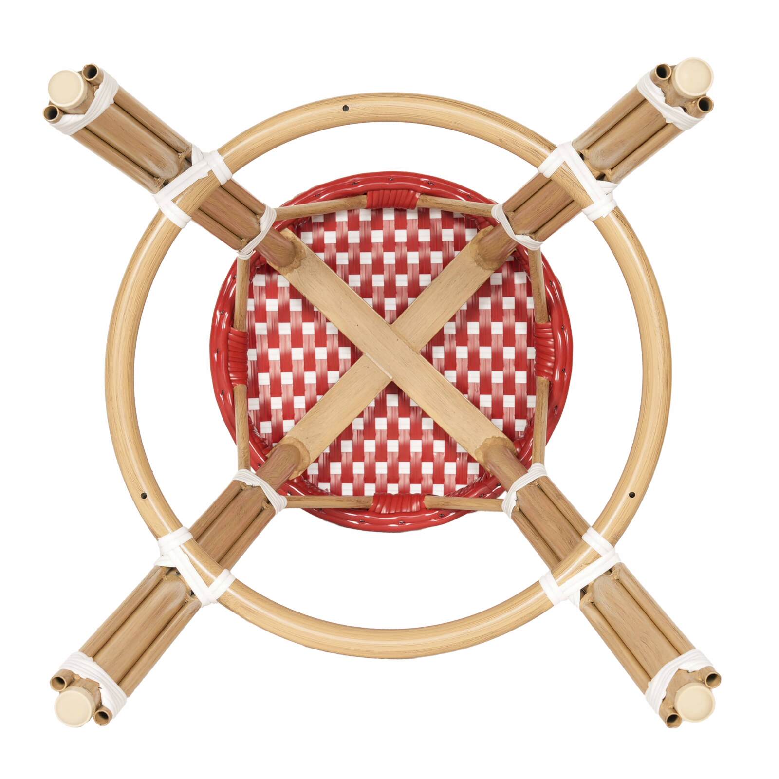 Sgabello da bar  in alluminio e rattan sintetico