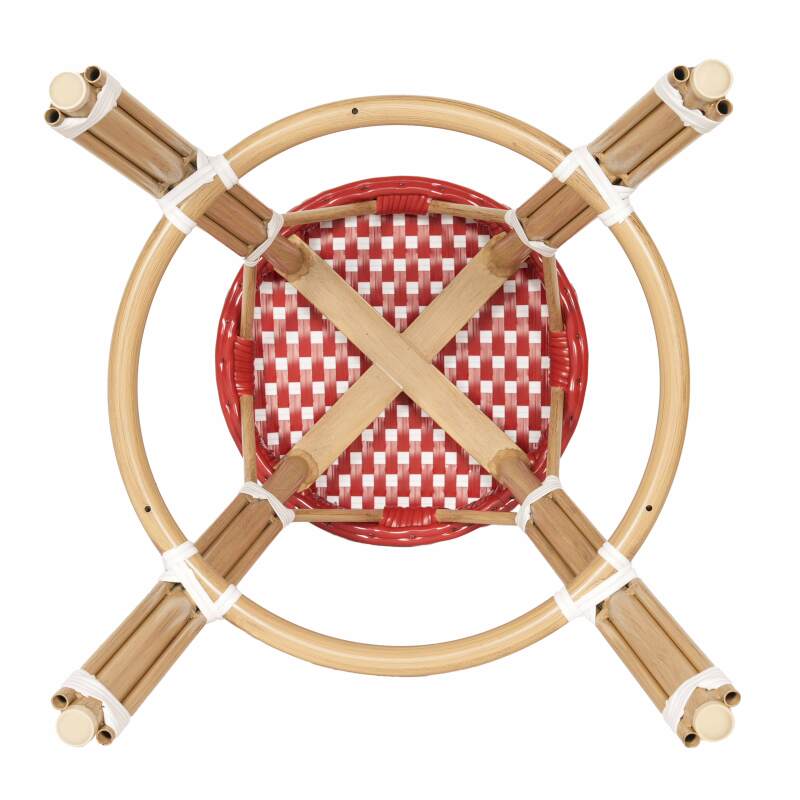 Sgabello da bar  in alluminio e rattan sintetico