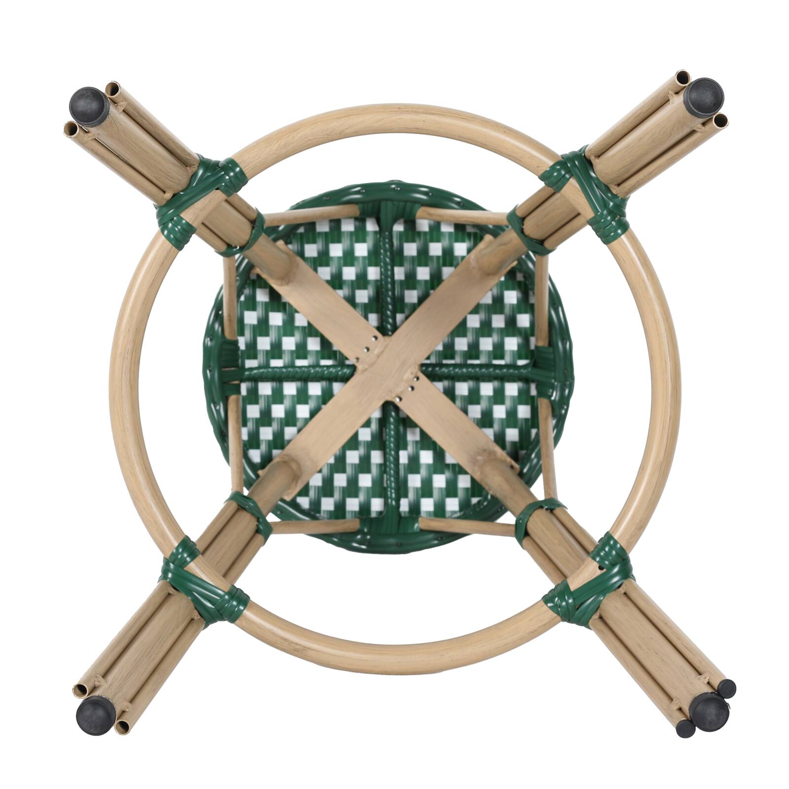 Sgabello da bar  in alluminio e rattan sintetico