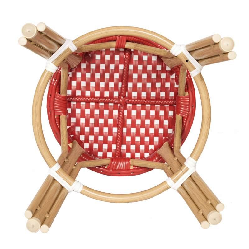 Sgabello basso in alluminio e rattan sintetico (3/4)