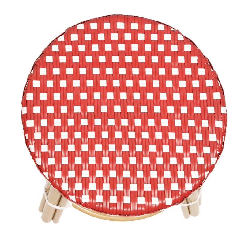 Sgabello basso in alluminio e rattan sintetico (2/4)