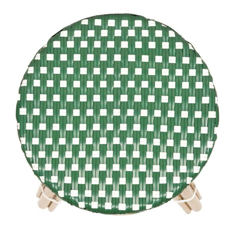Sgabello basso in alluminio e rattan sintetico (2/4)