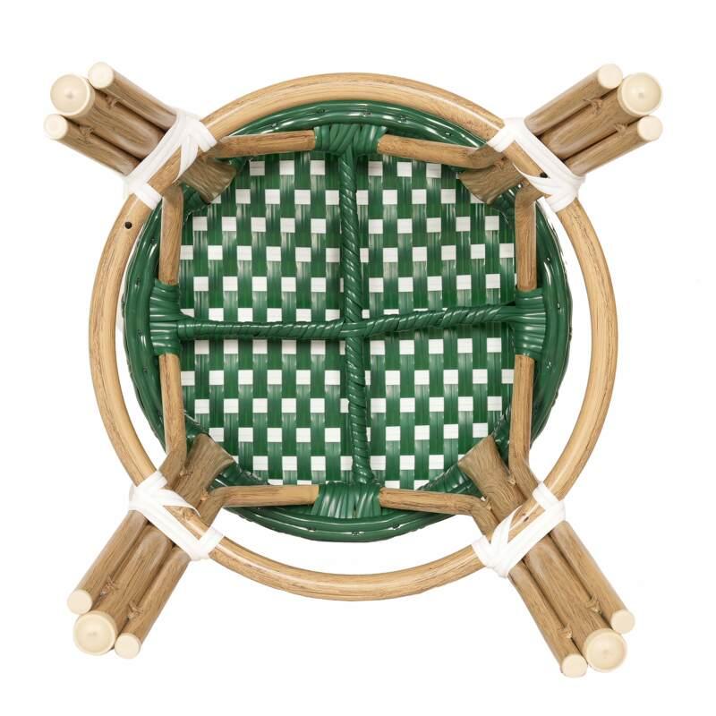 Sgabello basso in alluminio e rattan sintetico (3/4)