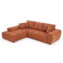 Divano angolare con chaise longue sinistra in poliestere millerighe a 3 posti