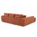 Divano angolare con chaise longue sinistra in poliestere millerighe a 3 posti