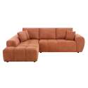 Divano angolare con chaise longue sinistra in poliestere millerighe a 3 posti