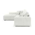 Divano angolare con chaise longue sinistra in poliestere millerighe a 3 posti