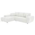 Divano angolare con chaise longue sinistra in poliestere millerighe a 3 posti