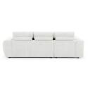 Divano angolare con chaise longue sinistra in poliestere millerighe a 3 posti